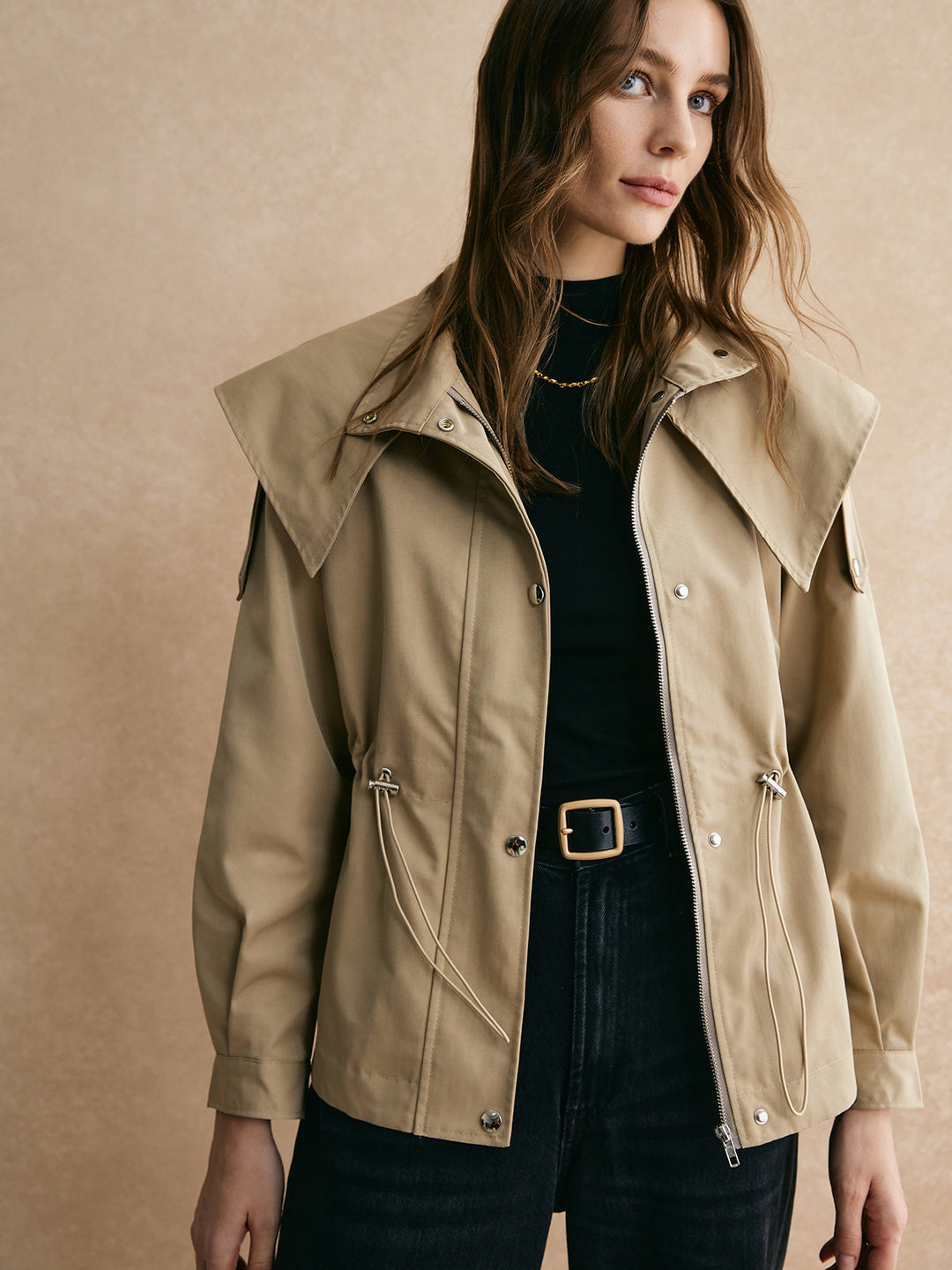 Mune | Short trench coat with adjustable waist - Classic & Comfortable