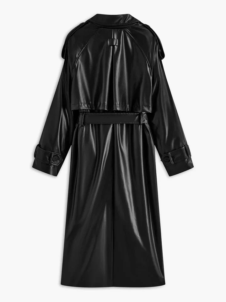 Mune | Faux Leather Long Jacket