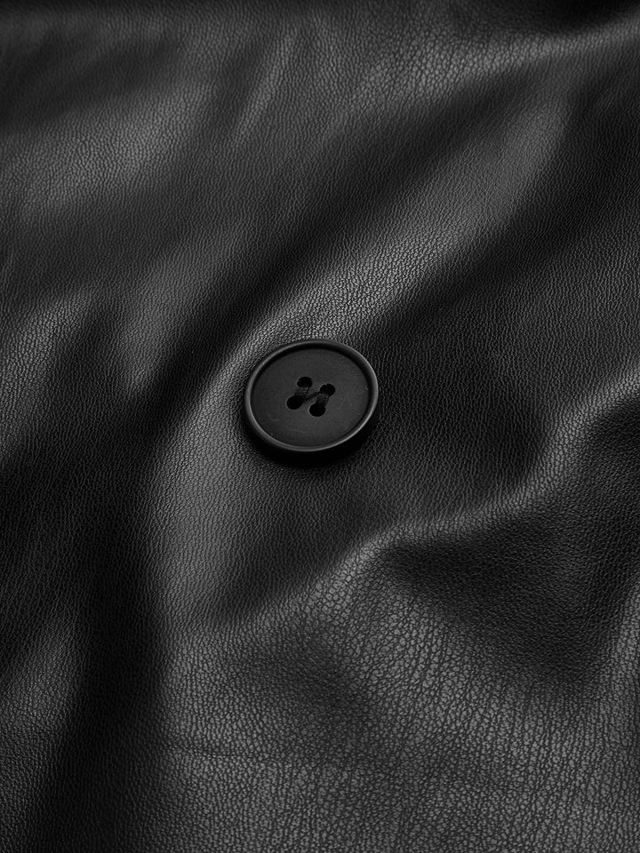 Mune | Faux Leather Long Jacket