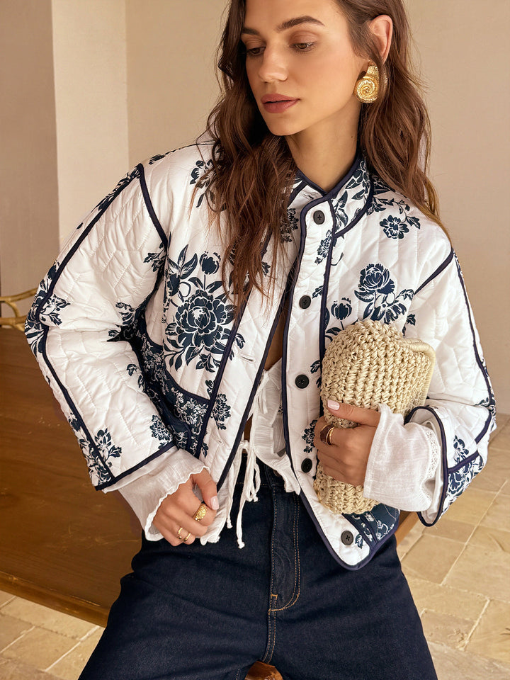 Mune | Printed Piping Cozy Jacket