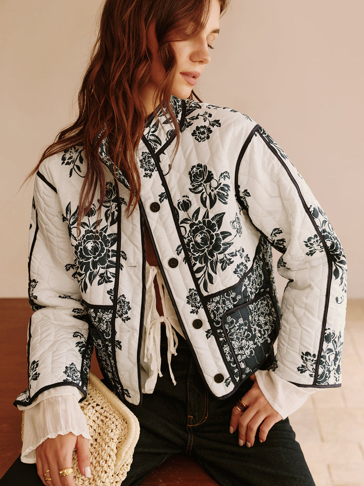 Mune | Printed Piping Cozy Jacket