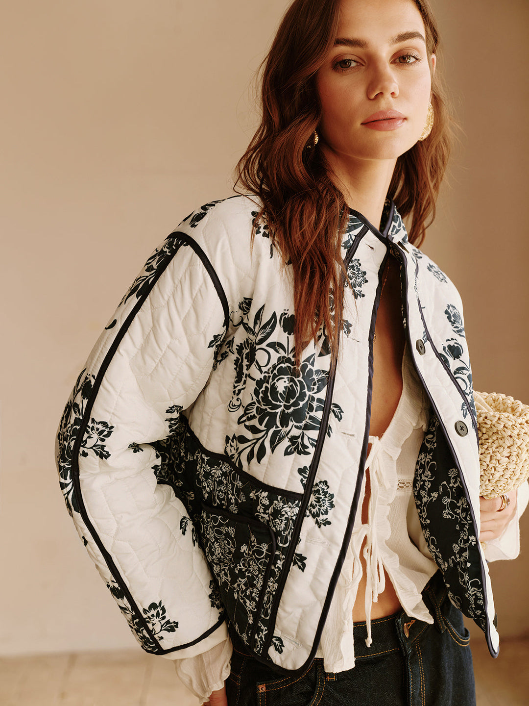 Mune | Printed Piping Cozy Jacket