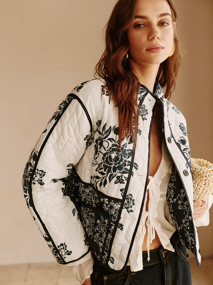Mune | Printed Piping Cozy Jacket