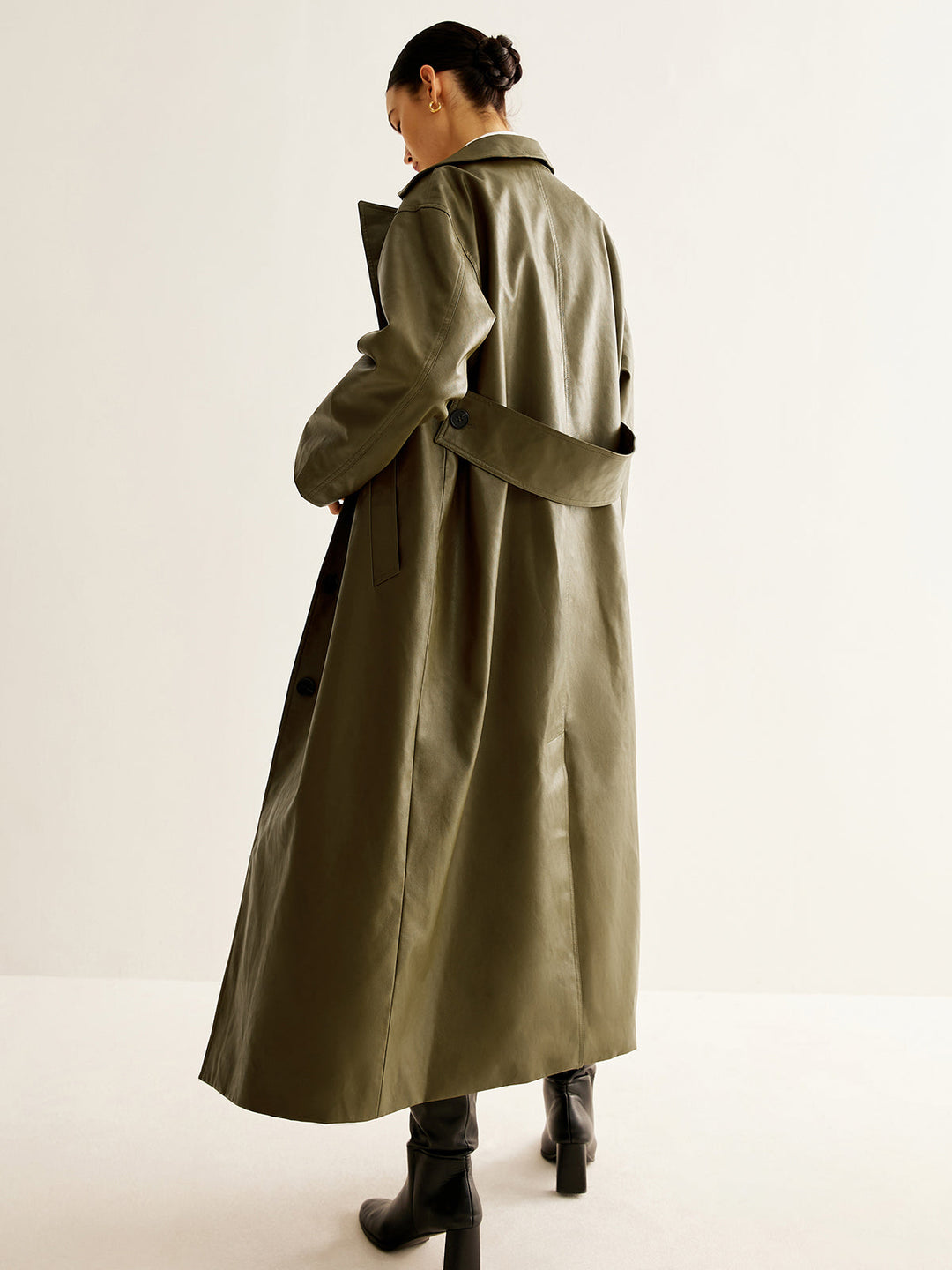 Mune | Faux Leather Long Jacket