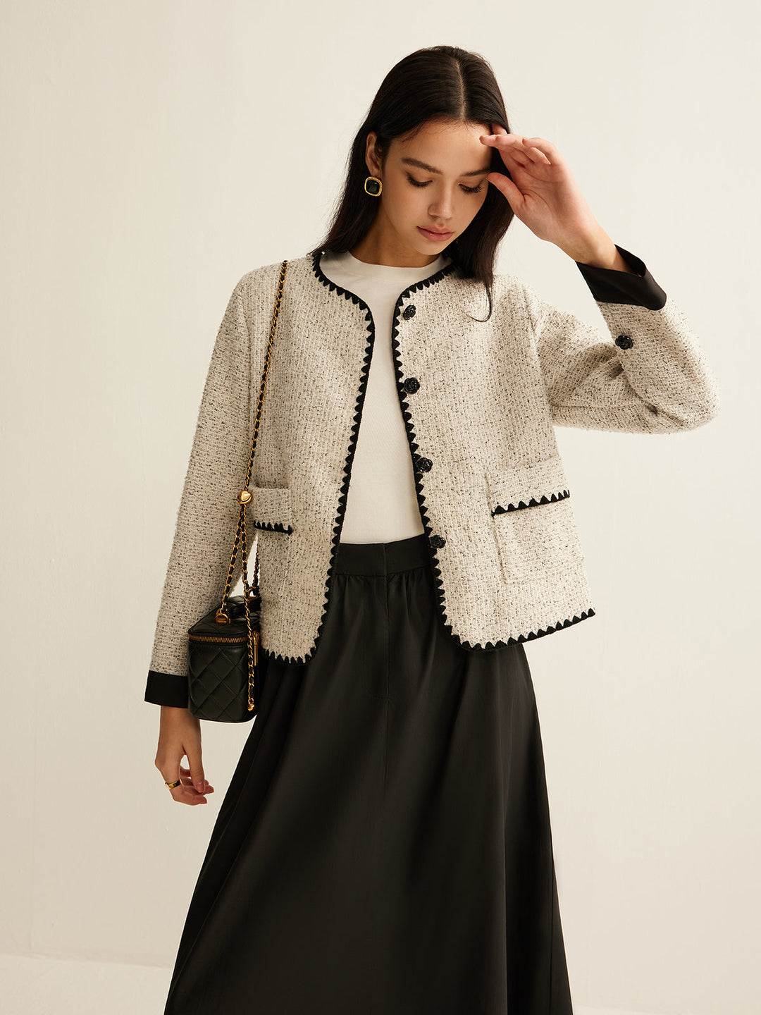 Mune | Trim Tweed Short Jacket