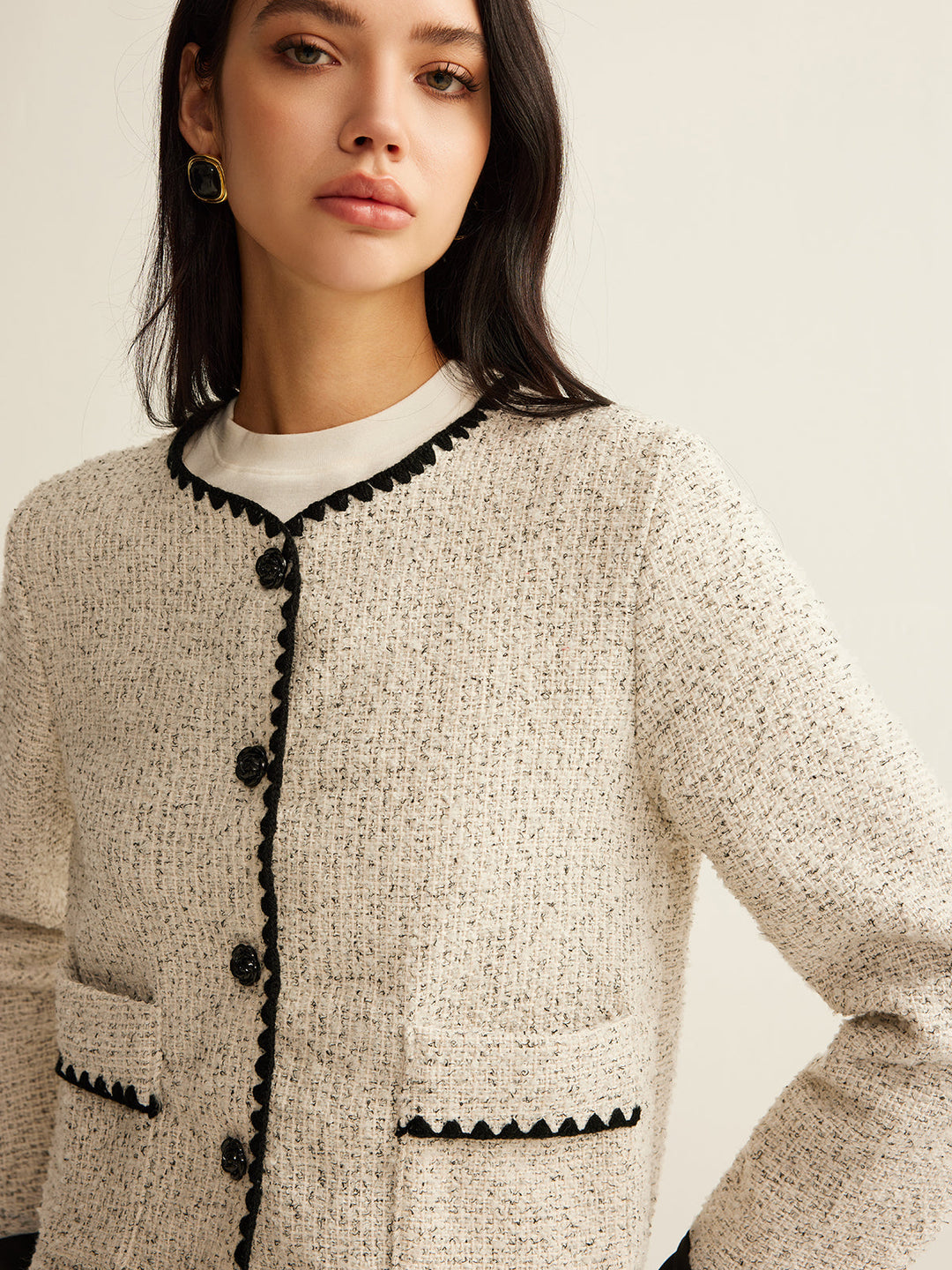 Mune | Trim Tweed Short Jacket
