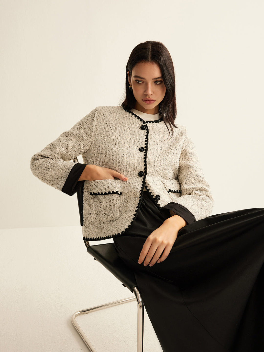 Mune | Trim Tweed Short Jacket