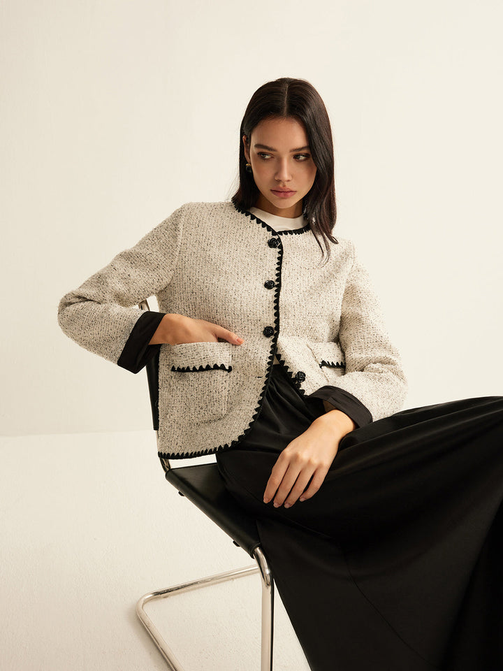 Mune | Trim Tweed Short Jacket