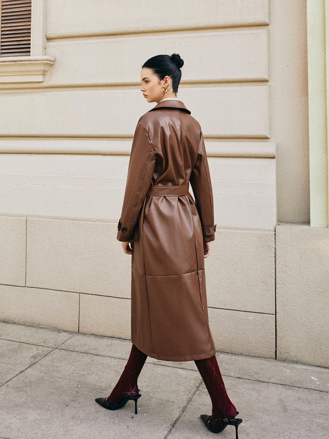 Mune | Faux Leather Long Jacket
