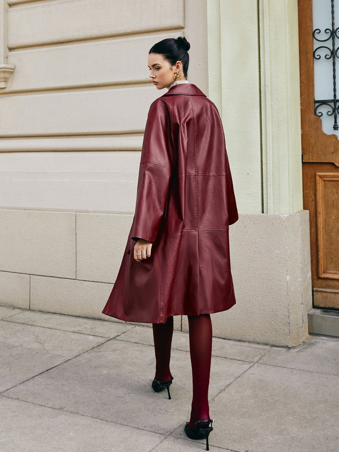 Mune | Faux Leather Long Jacket