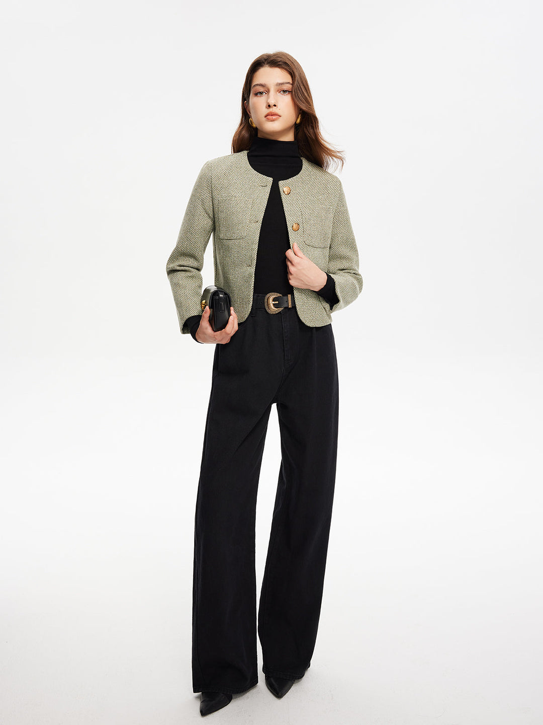 Mune | Neck Pockets Tweed Jacket