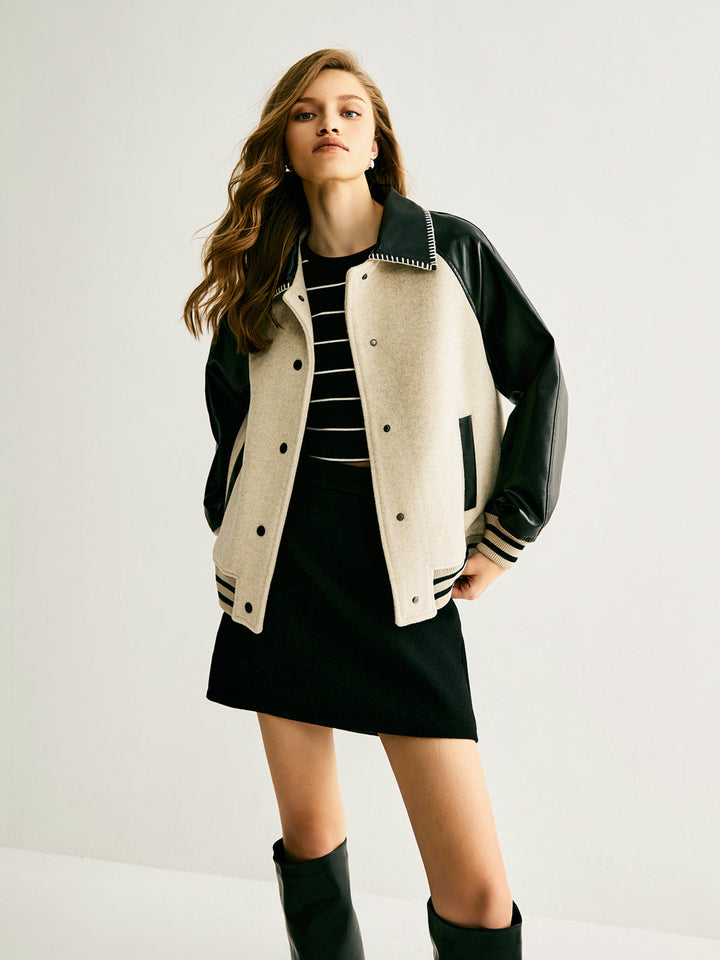 Mune | Wool Blend Panel Jacket