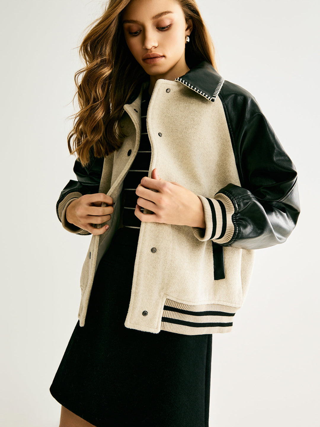 Mune | Wool Blend Panel Jacket