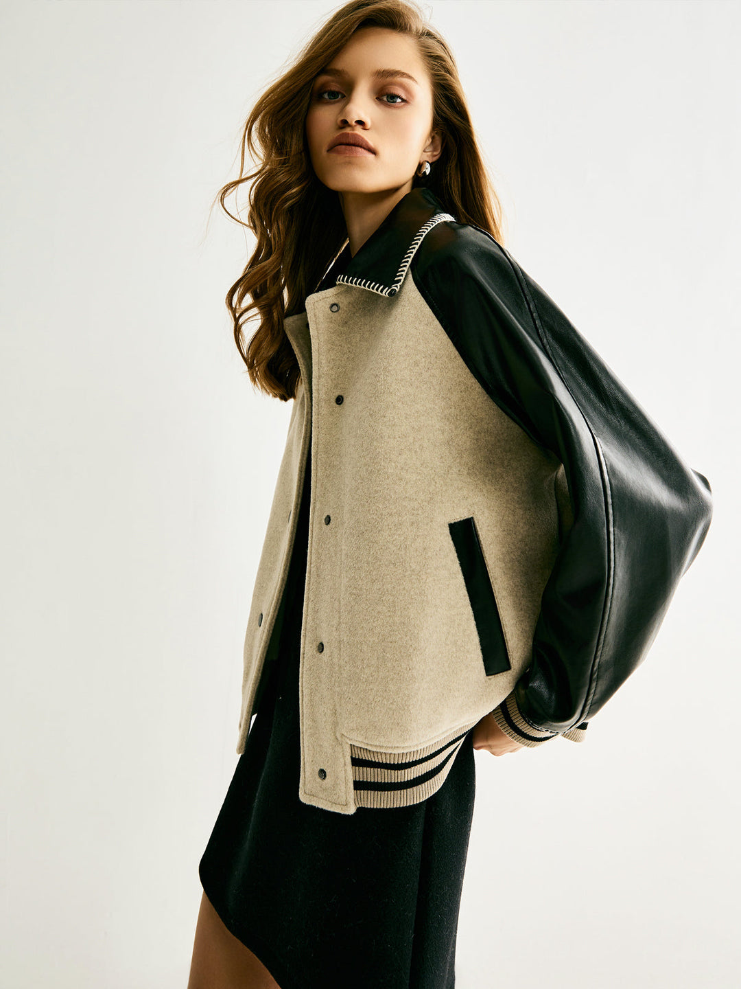 Mune | Wool Blend Panel Jacket