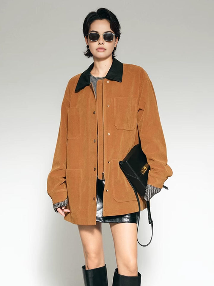 Mune | Collar Oversized Suede Jacket