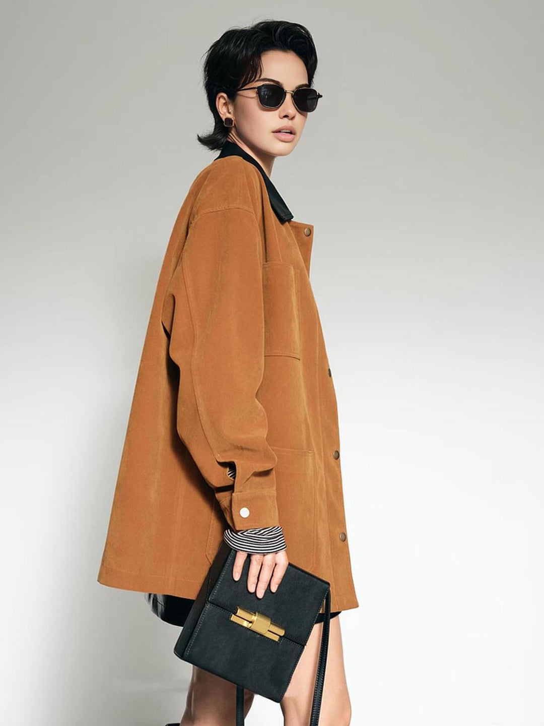 Mune | Collar Oversized Suede Jacket