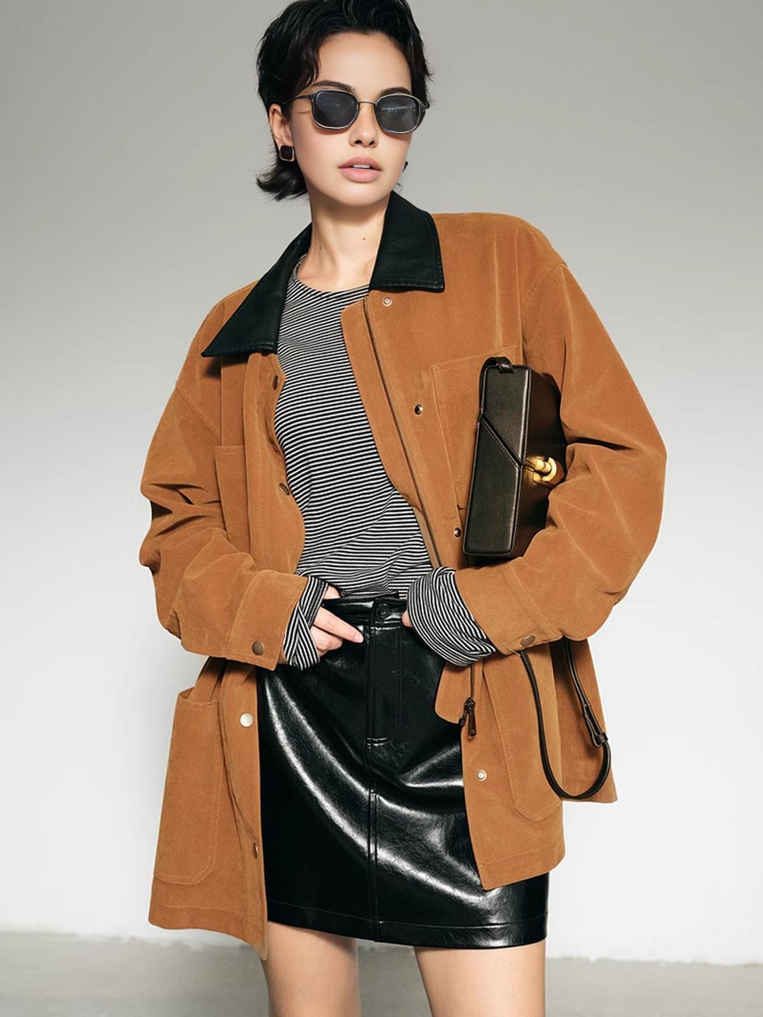 Mune | Collar Oversized Suede Jacket