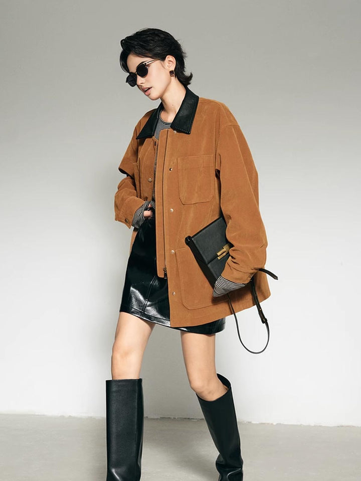 Mune | Collar Oversized Suede Jacket
