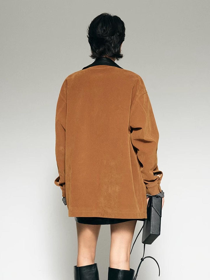 Mune | Collar Oversized Suede Jacket