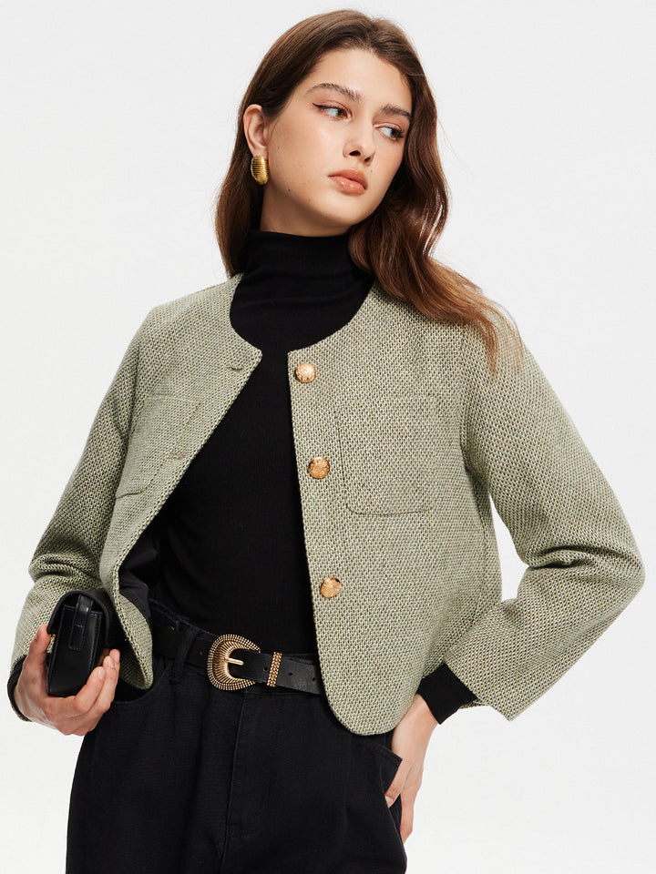 Mune | Neck Pockets Tweed Jacket
