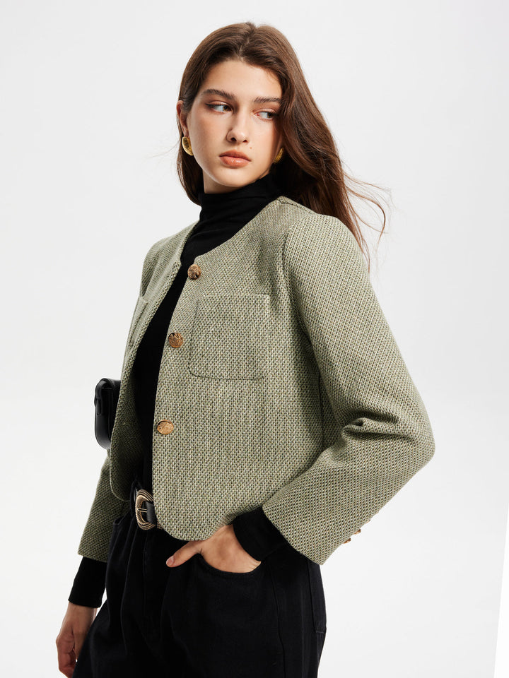 Mune | Neck Pockets Tweed Jacket