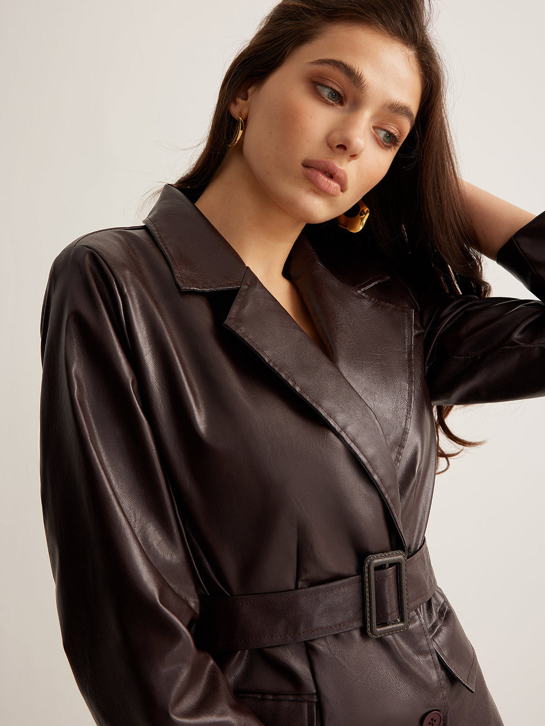 Mune | Pu-Leather Belt Jacket