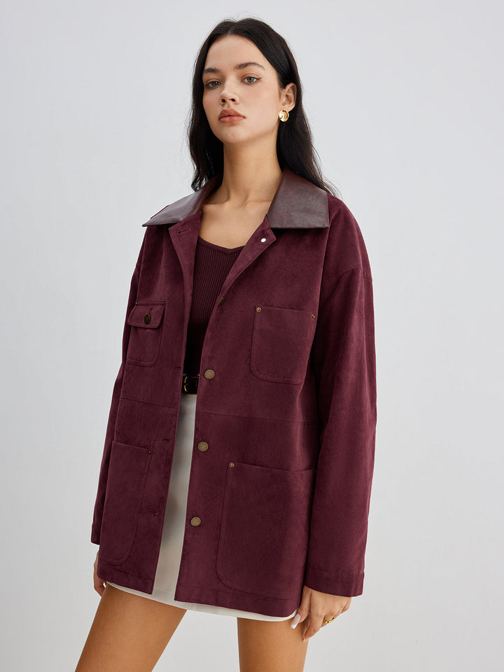 Mune | Contrast Collar Pocket Jacket