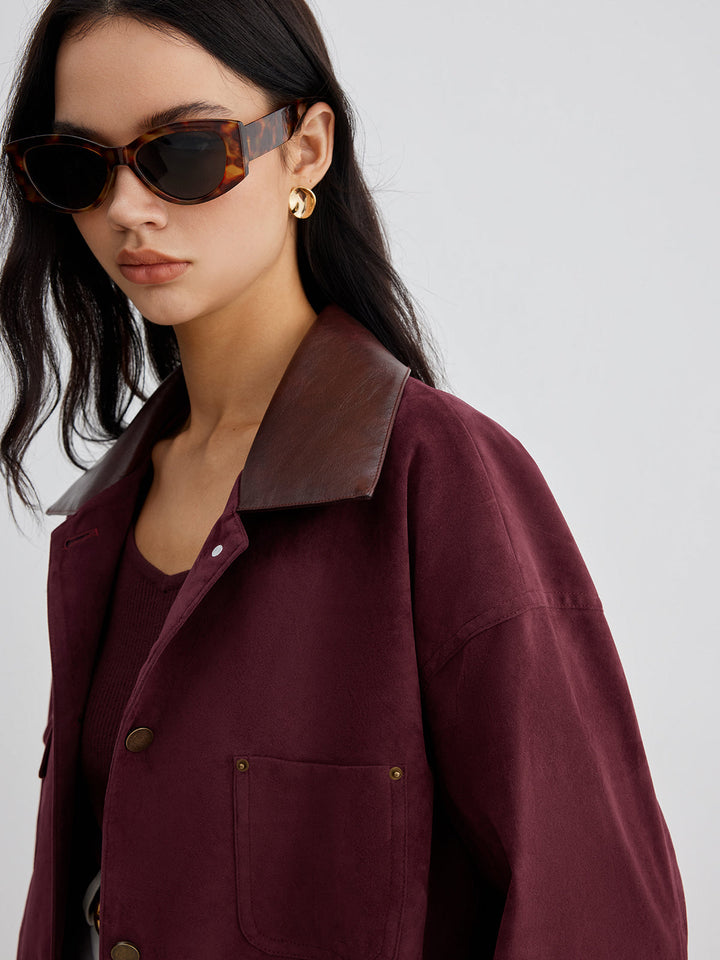 Mune | Contrast Collar Pocket Jacket