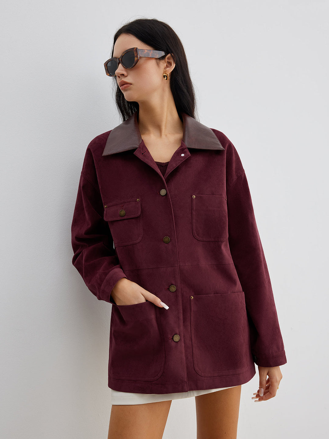 Mune | Contrast Collar Pocket Jacket
