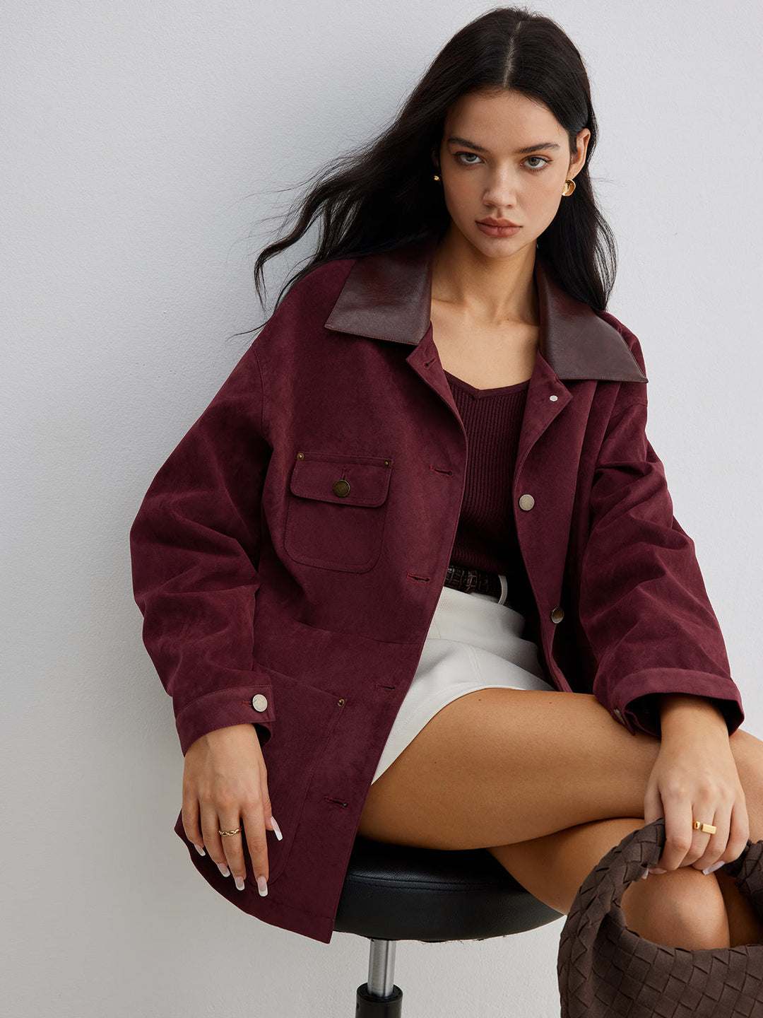 Mune | Contrast Collar Pocket Jacket