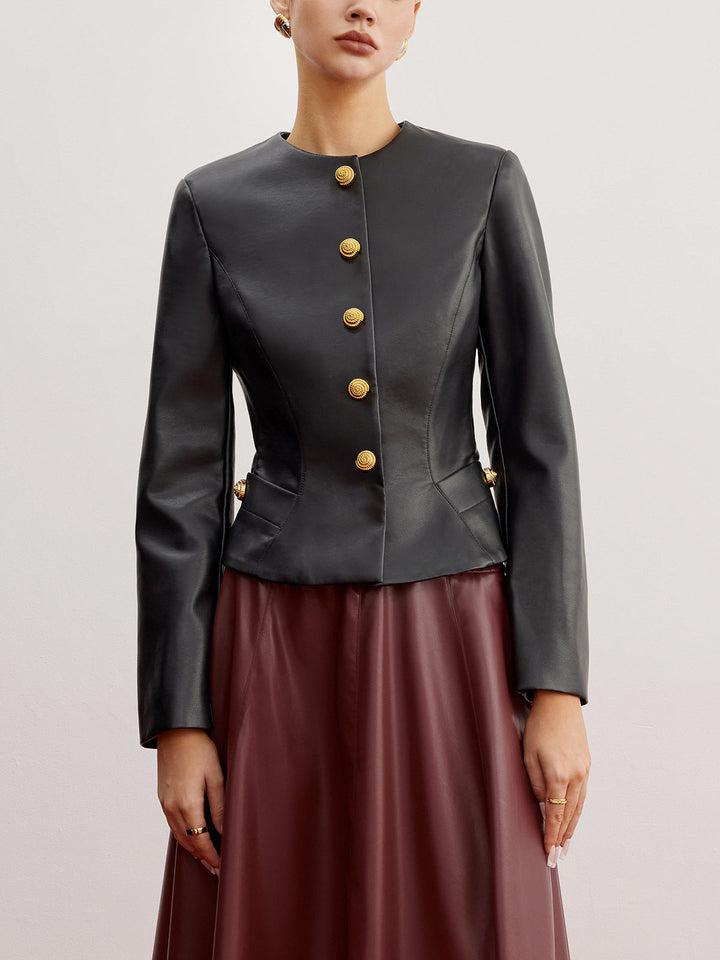 Mune | Faux Leather Slim Jacket