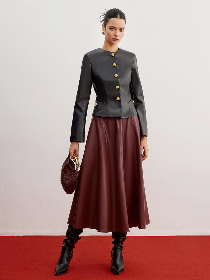 Mune | Faux Leather Slim Jacket