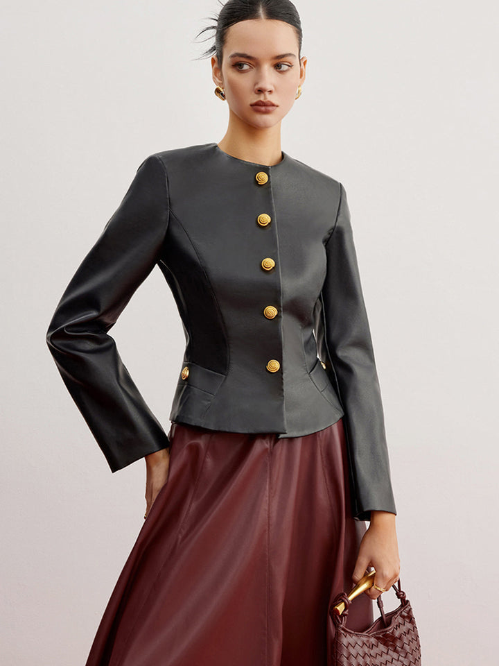 Mune | Faux Leather Slim Jacket