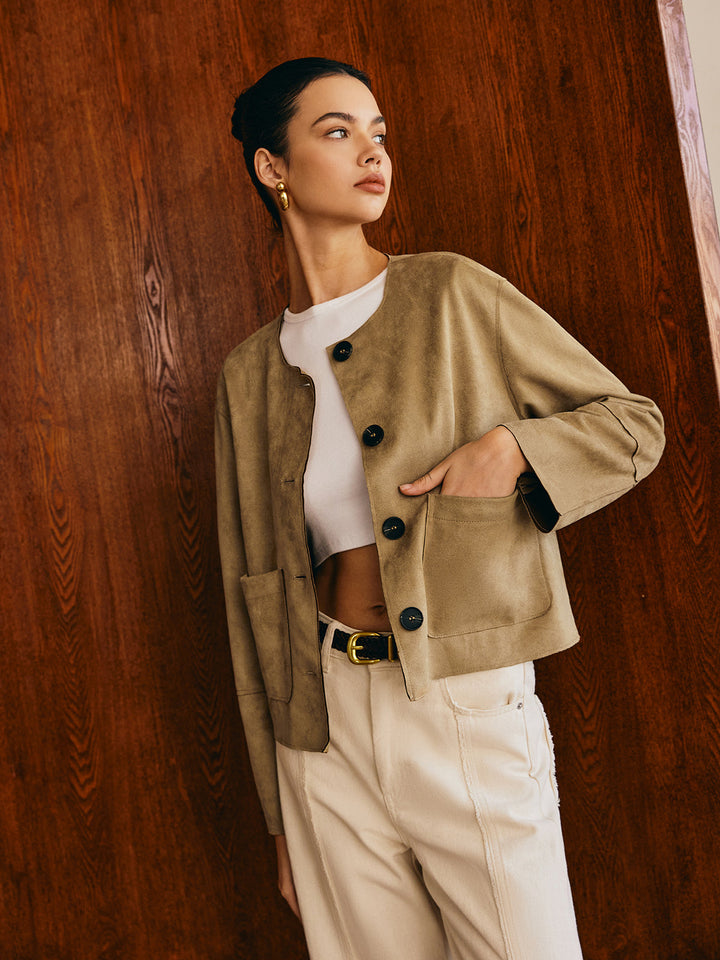 Mune | Double-Breasted Suede Jacket