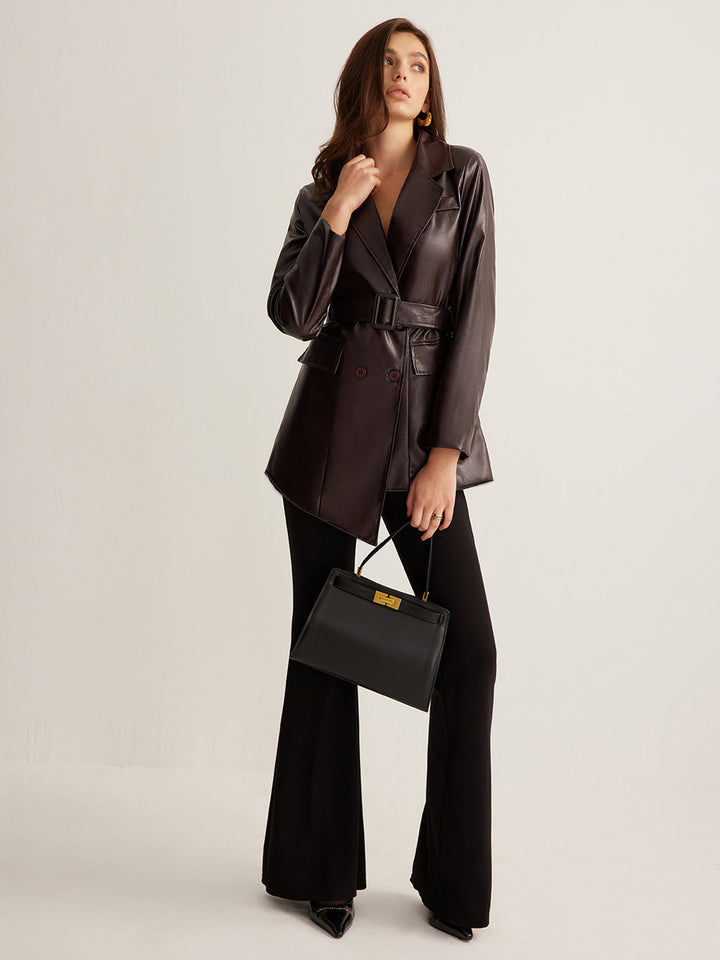 Mune | Pu-Leather Belt Jacket