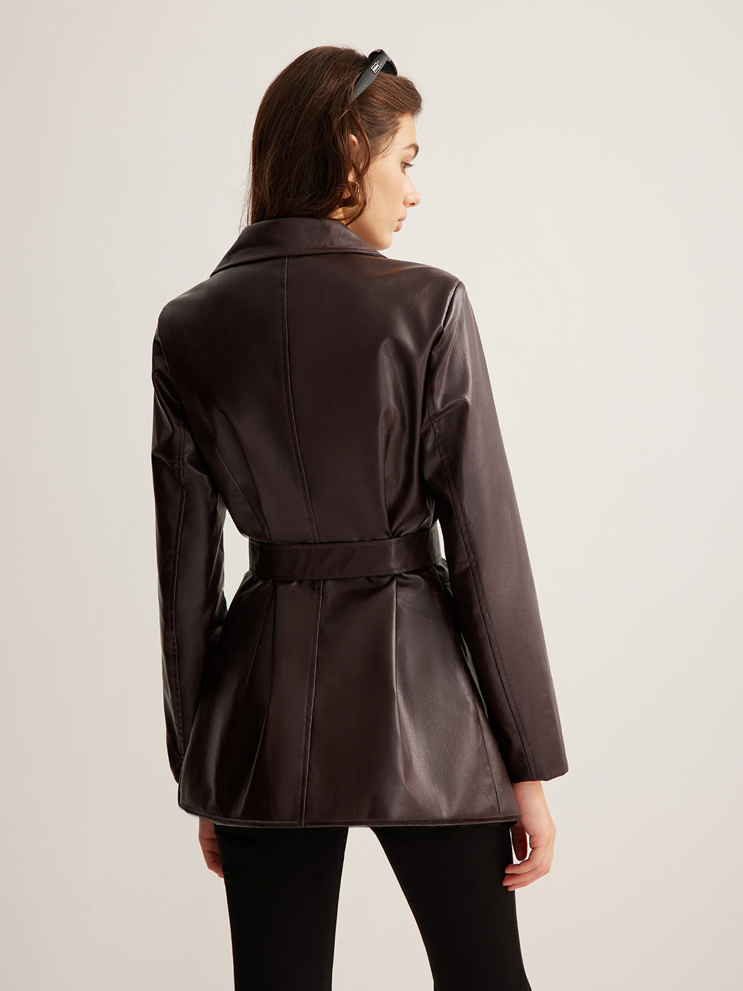 Mune | Pu-Leather Belt Jacket