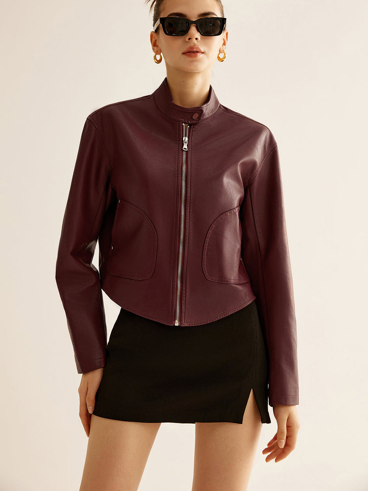 Mune | Zipper Faux Leather Jacket