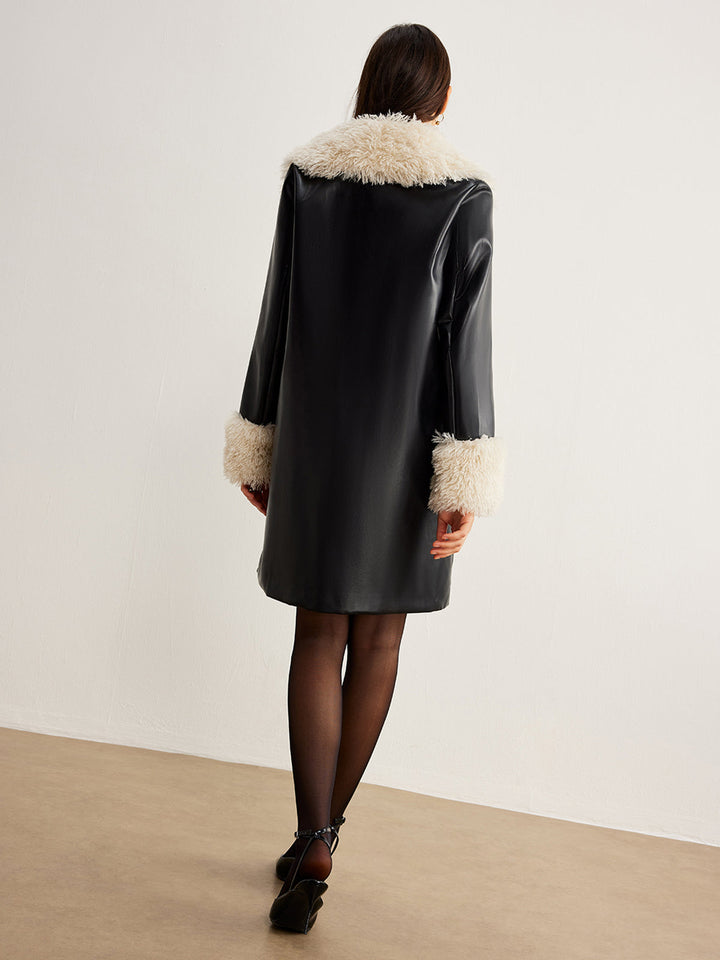 Mune | Collar Faux Leather Jacket Without Belt