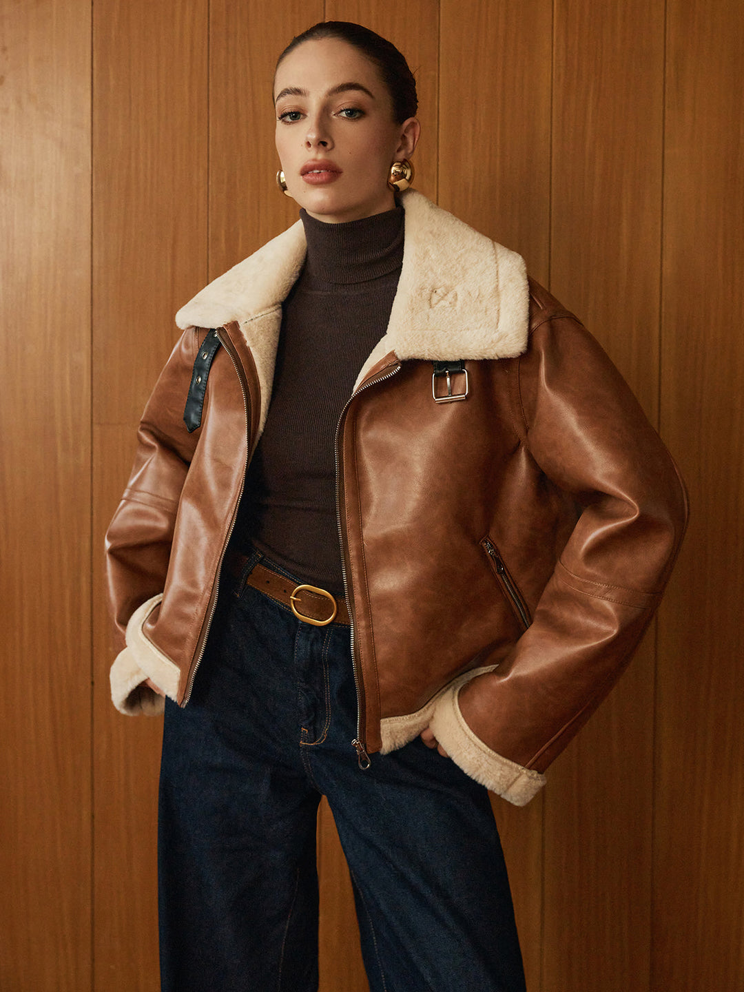 Mune | Faux Leather Zip Jacket