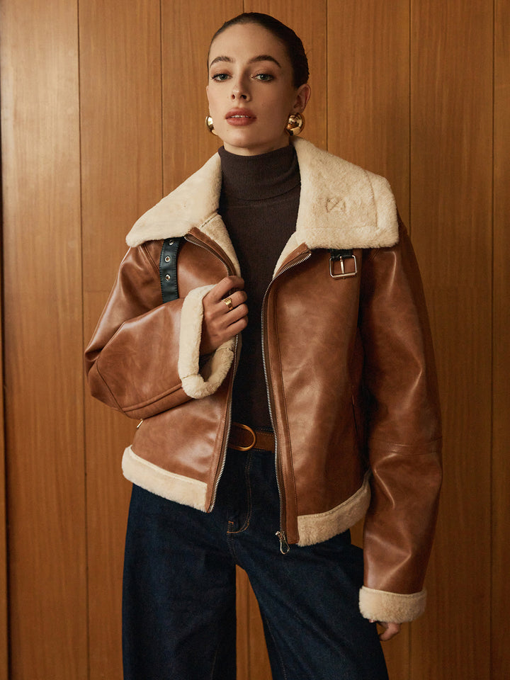 Mune | Faux Leather Zip Jacket