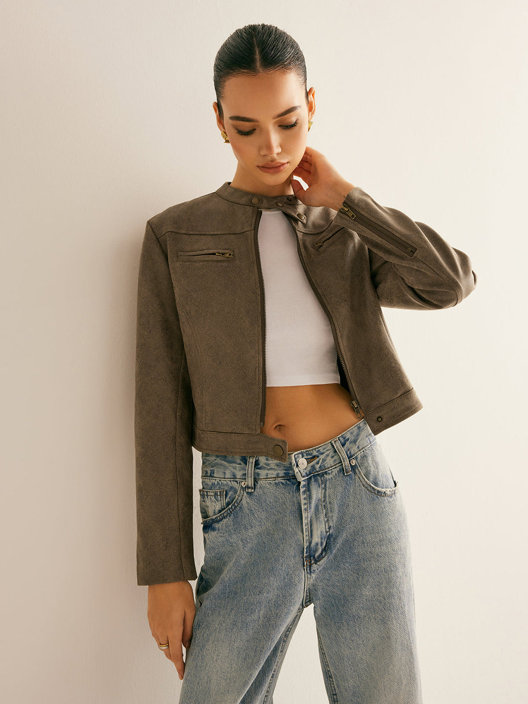 Mune | Button Collar Zipper Jacket