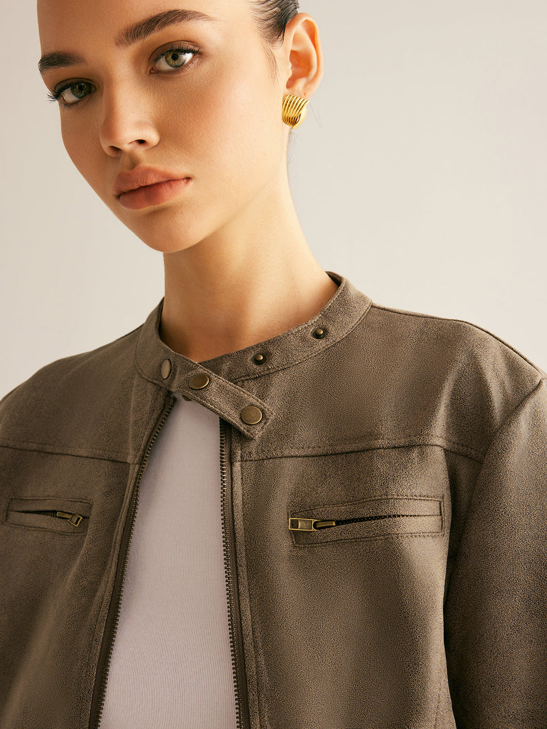 Mune | Button Collar Zipper Jacket