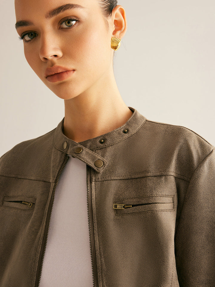 Mune | Button Collar Zipper Jacket