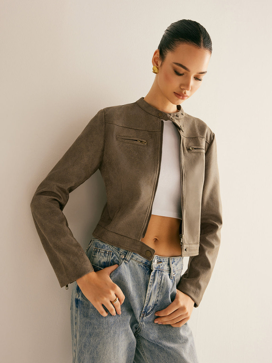 Mune | Button Collar Zipper Jacket