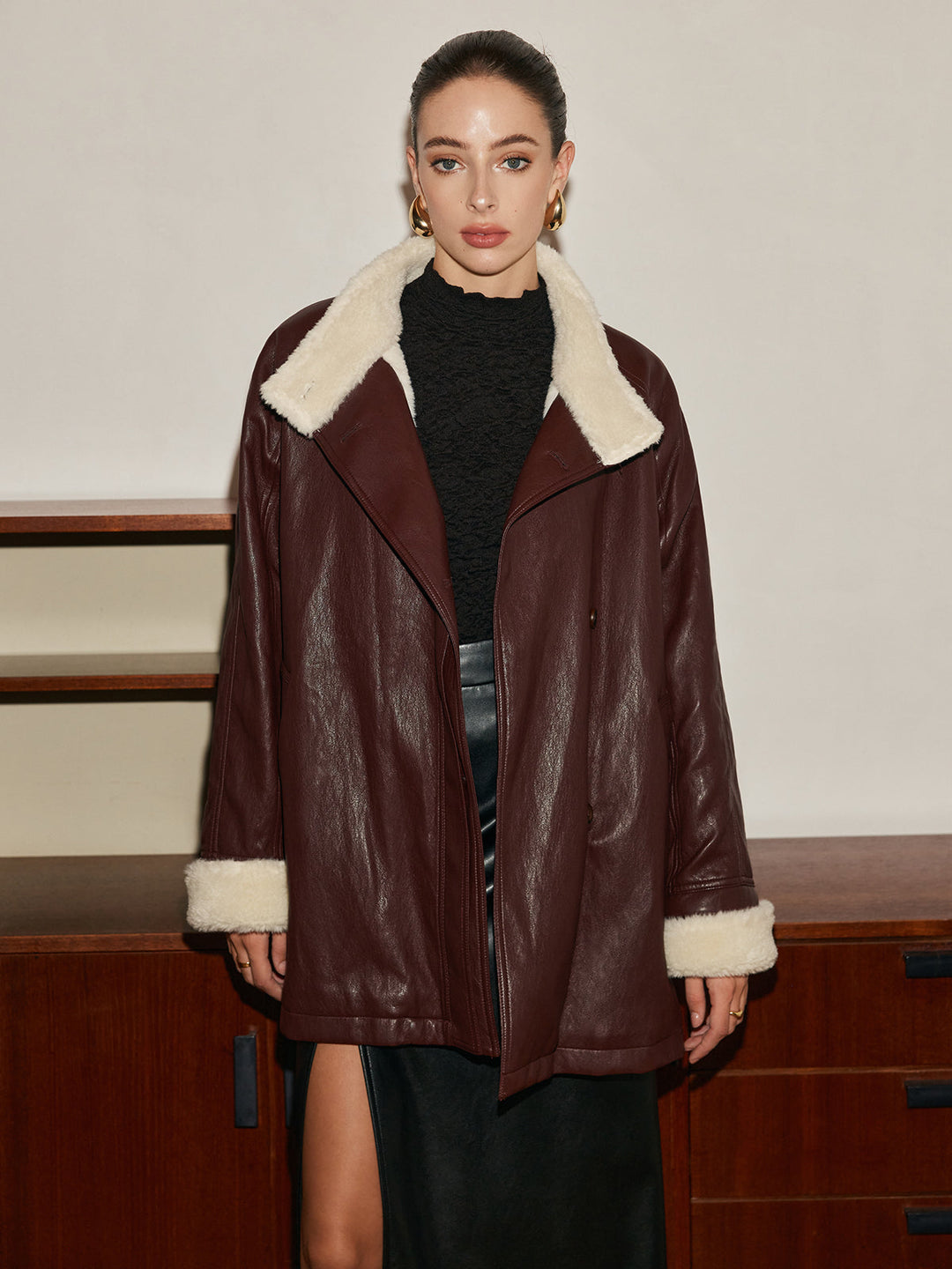 Mune | Pu-Leather Belt Jacket