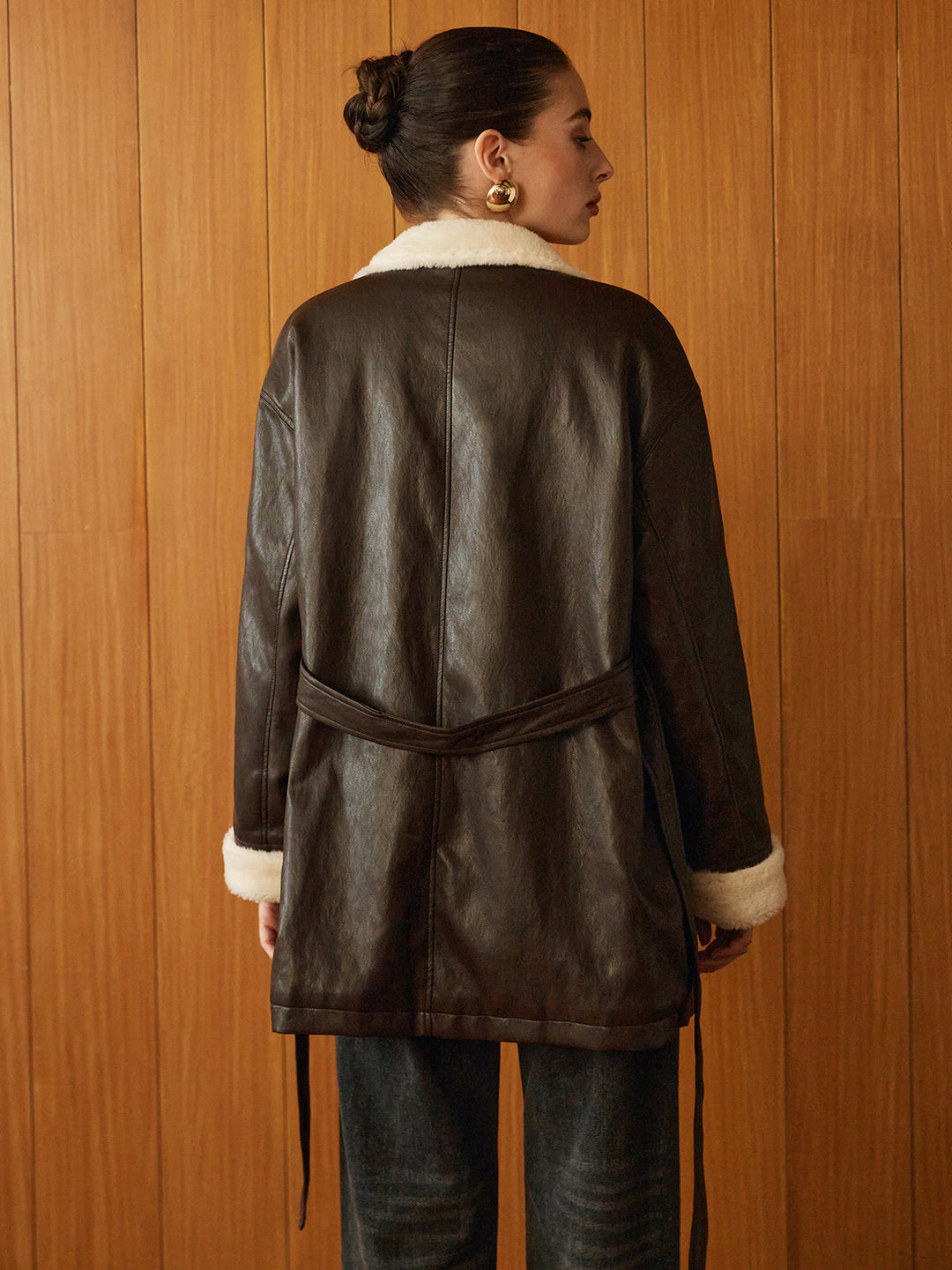 Mune | Pu-Leather Belt Jacket