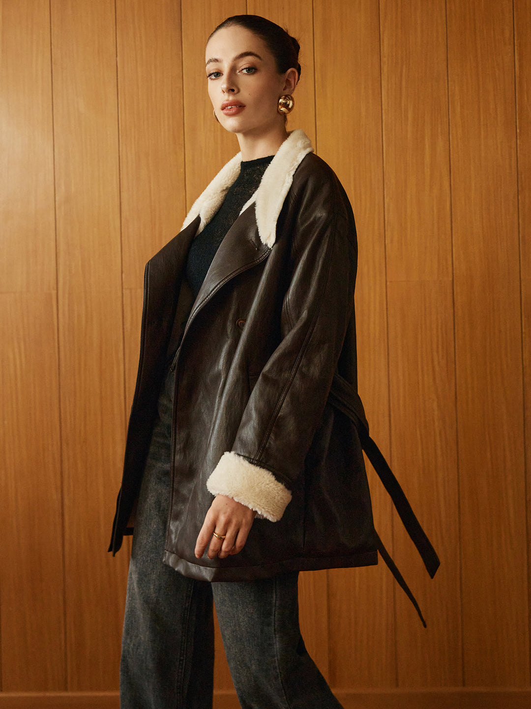 Mune | Pu-Leather Belt Jacket