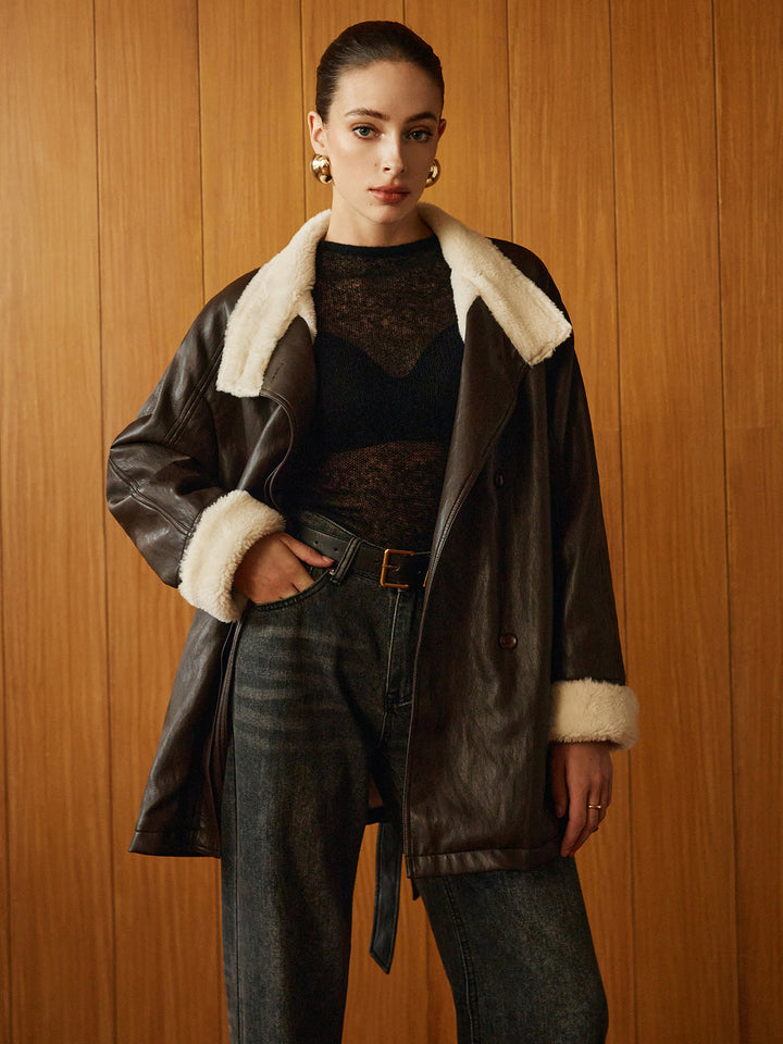 Mune | Pu-Leather Belt Jacket