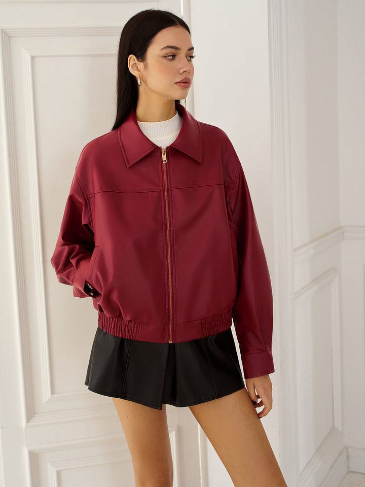 Mune | Leather Zip Polo Jacket