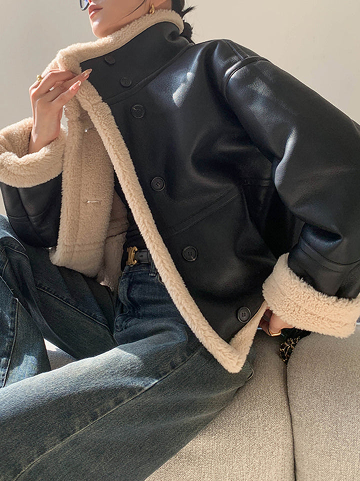 Mune | Lined Faux Leather Jacket